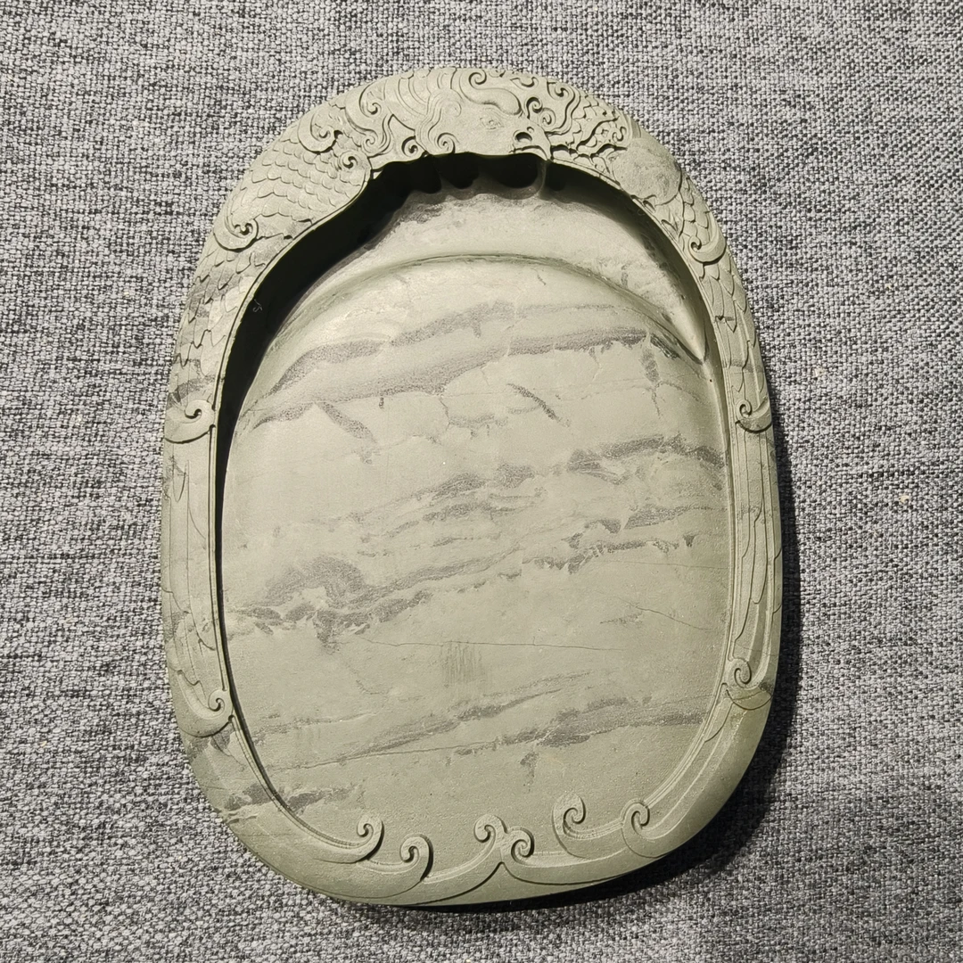 甘肃洮砚，水泉凤凰砚，尺寸14.3*10.3*1.5厘米