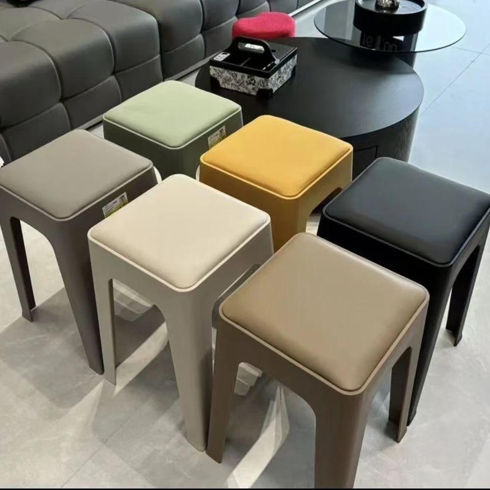 凳子软座软包加厚客厅卧室简约轻奢北欧现代成人家用方凳特厚