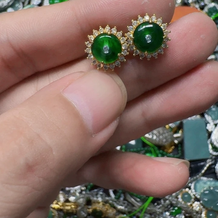 翡翠未镶嵌项链天然A货翡翠放漏