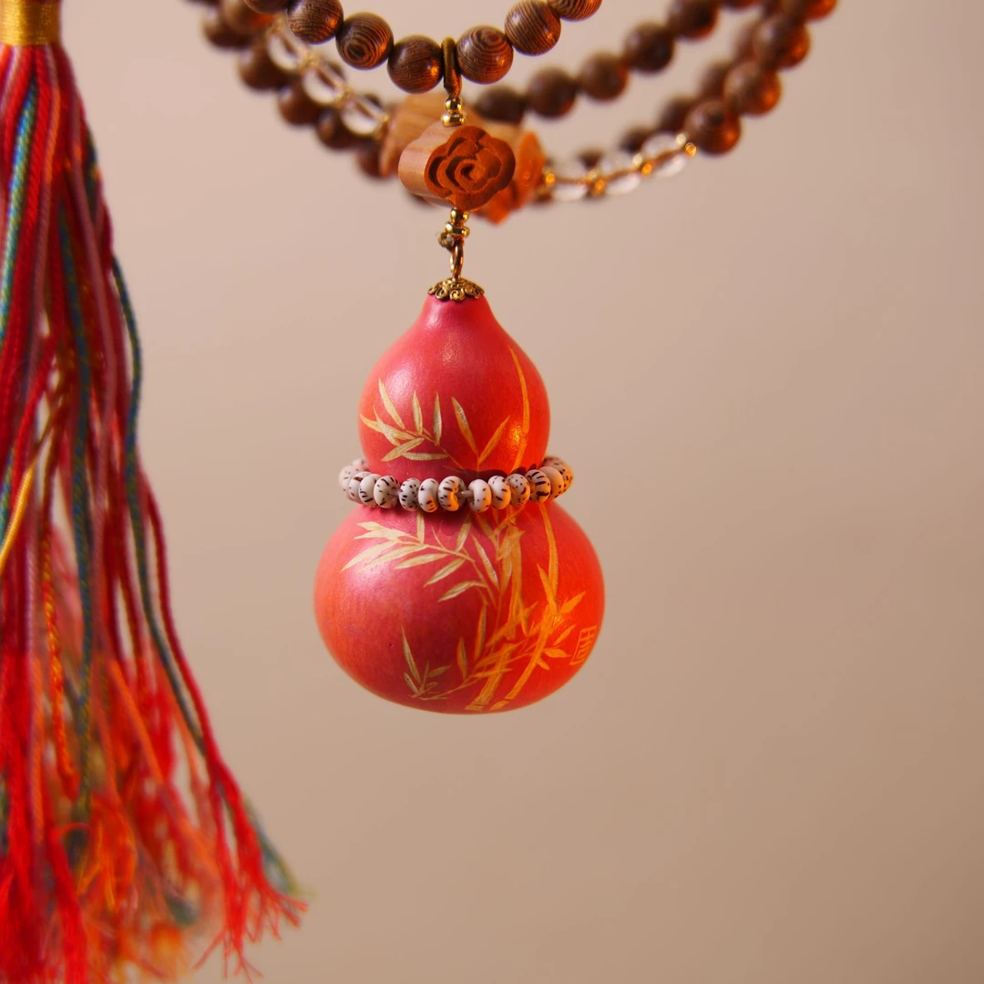 天然葫芦刻字斜跨链中式复古流苏挂件背云中国风