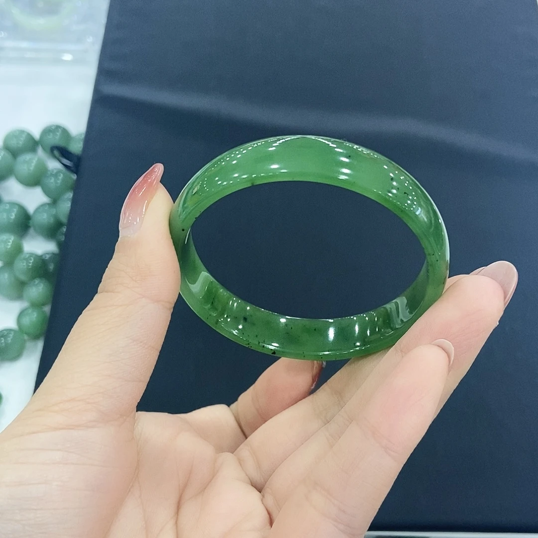 和田玉（碧玉）未镶嵌手镯和田玉碧玉手镯53