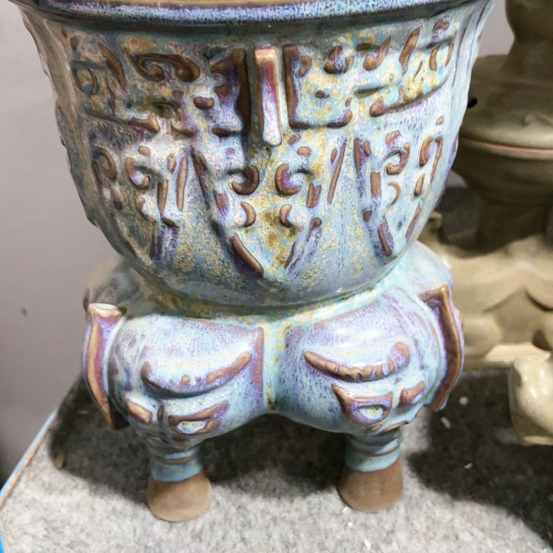 瓦当摆件摆件茶桌茶台陶瓷肆*