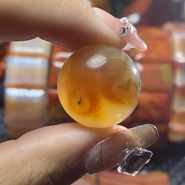 淡***风玛瑙/玉髓未镶嵌颈饰