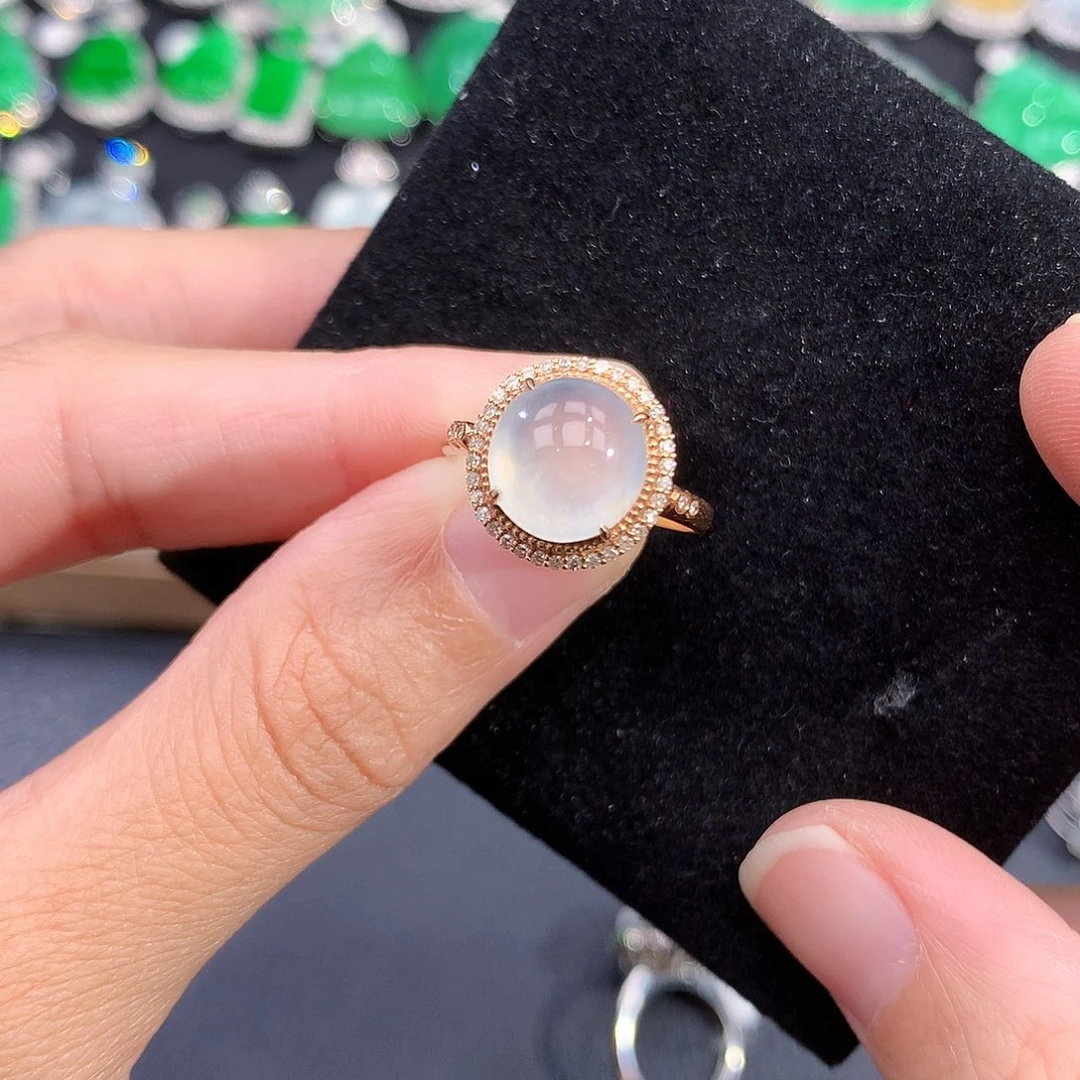 S****翡翠戒指18K金镶嵌