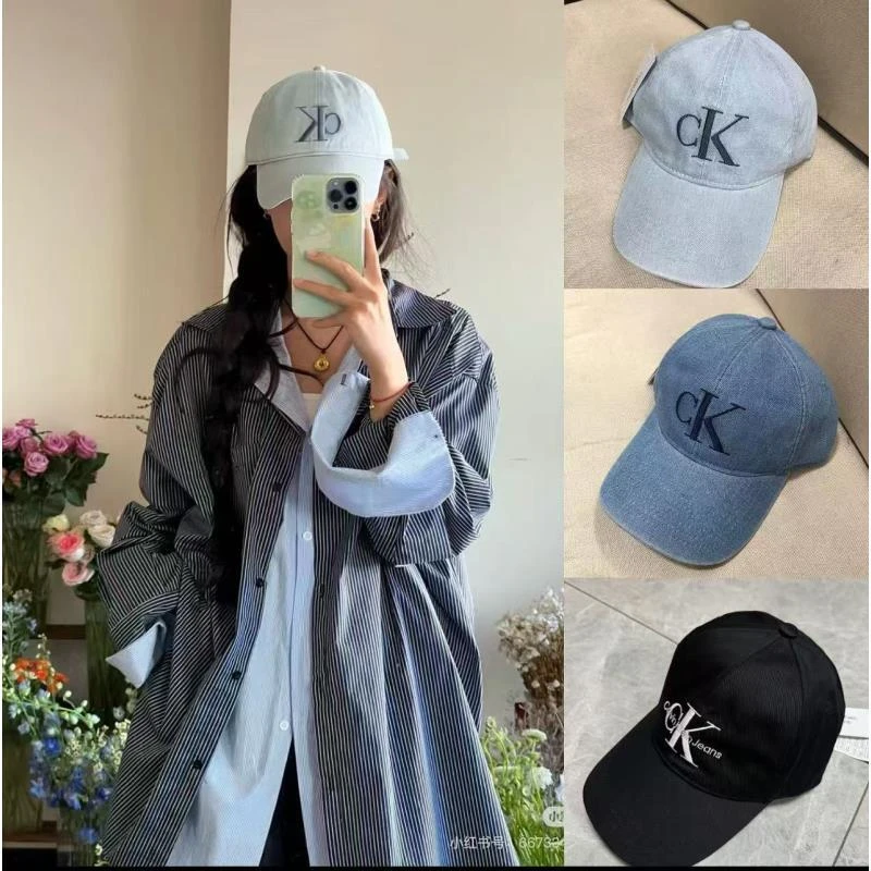 新款经典牛仔款字母ck帽刺绣男女士春夏季遮阳可调节弯檐棒球帽潮