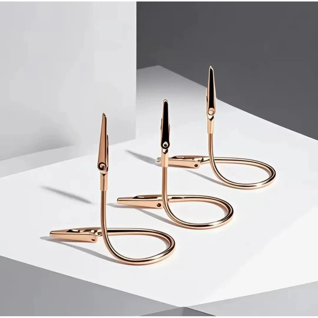 【旋转站立蚊香夹】简约双头桌面便签夹照片夹标签夹立式鳄鱼夹支架