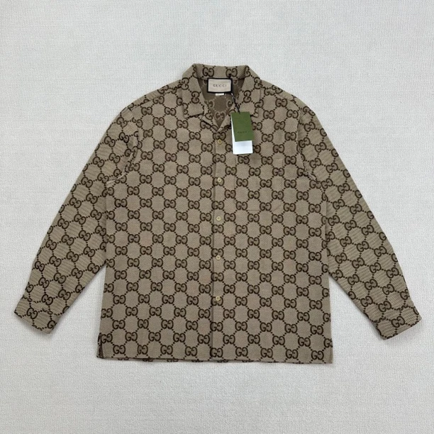 全新未使用 GUCCI/古驰 满印logo衬衣外套/52码/WL0803