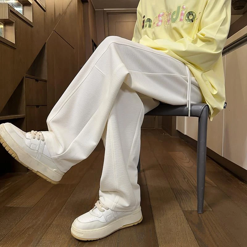 弯刀休闲裤男士潮流美式宽松百搭直筒垂感卫裤