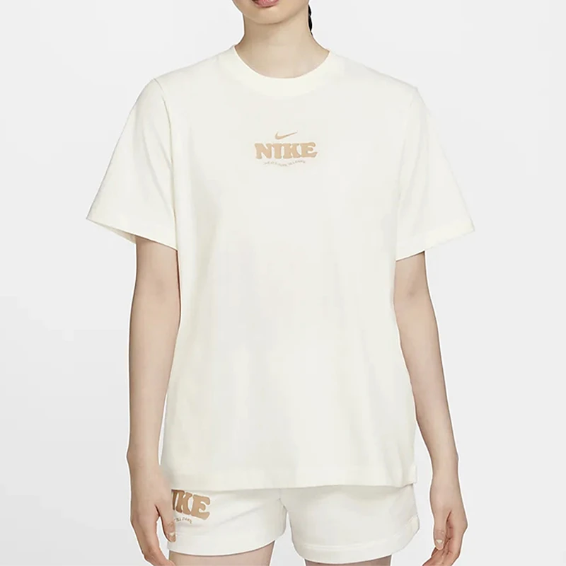 耐克短袖女夏新款背标印花宽松棉质上衣运动T恤HF6180-133
