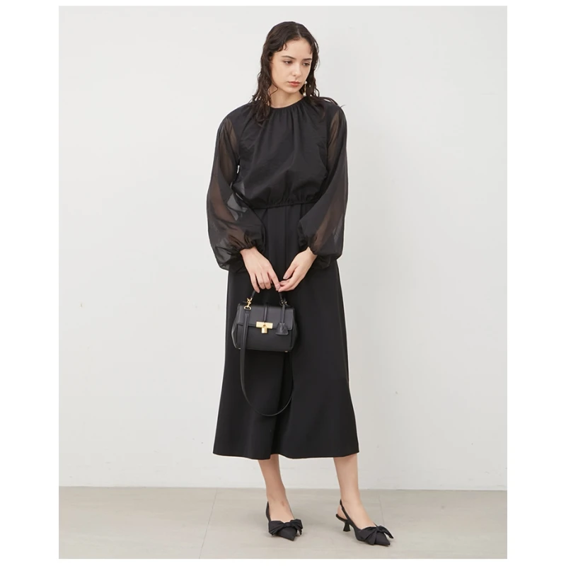 【六哥家】 M 春夏新款 优雅两穿式罩衫无袖连衣裙套装显瘦气质时尚