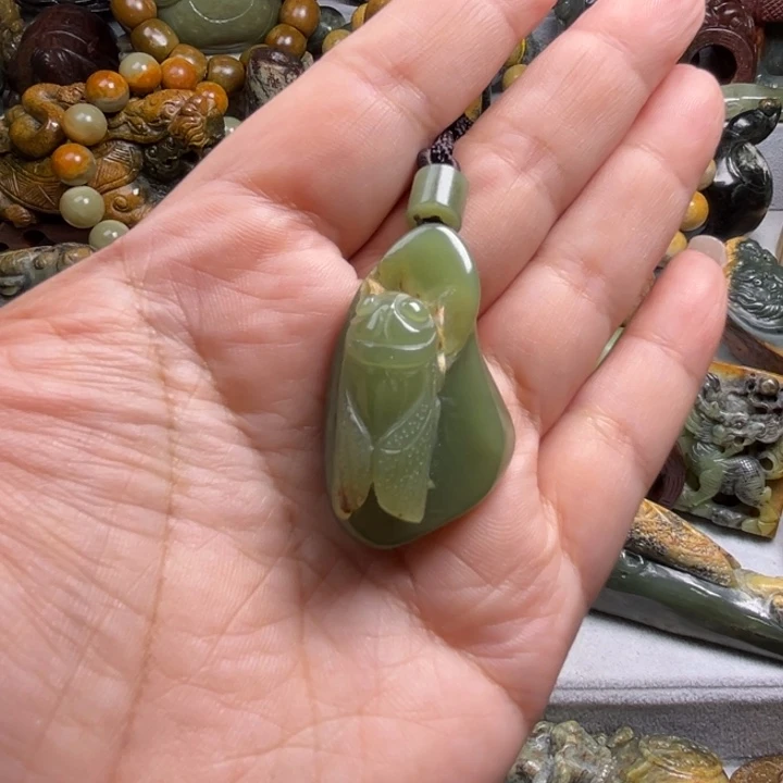吊坠(不含链)未镶嵌岫岩河磨玉（透闪石质玉）建***禅