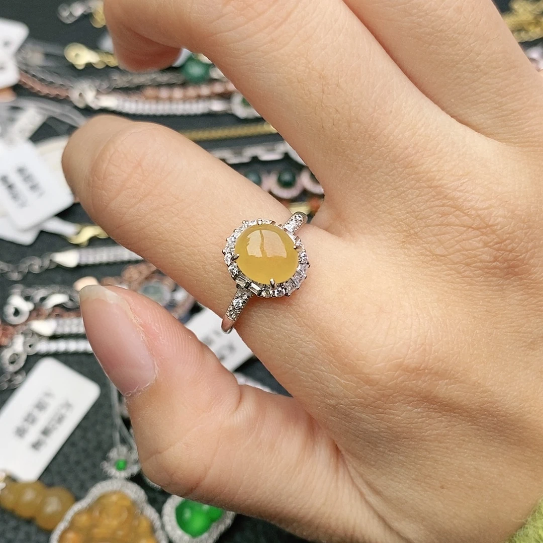 翡翠银S925镶嵌戒指