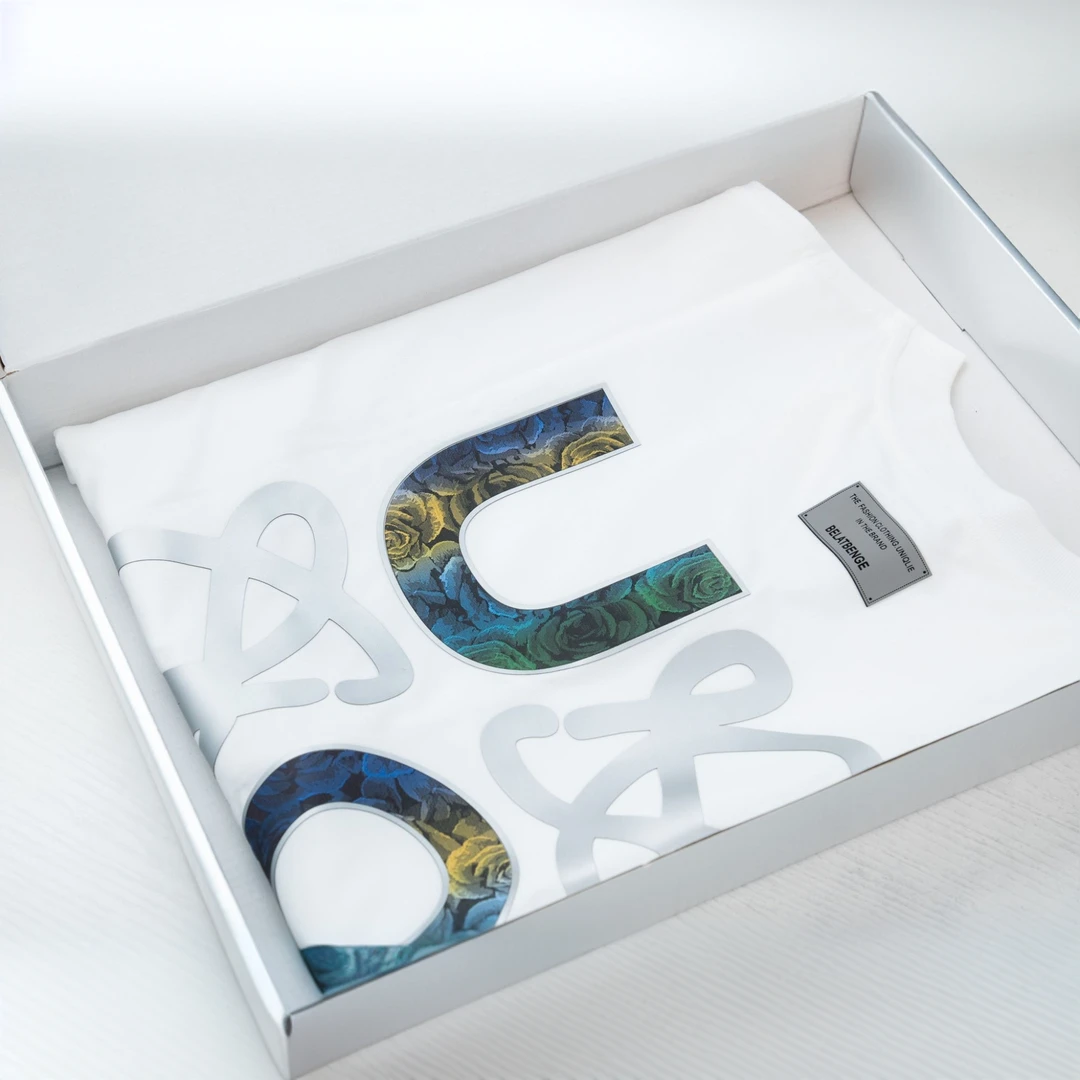 【大罗印花渐变】夏季重磅罗字母潮牌宽松短袖Q57