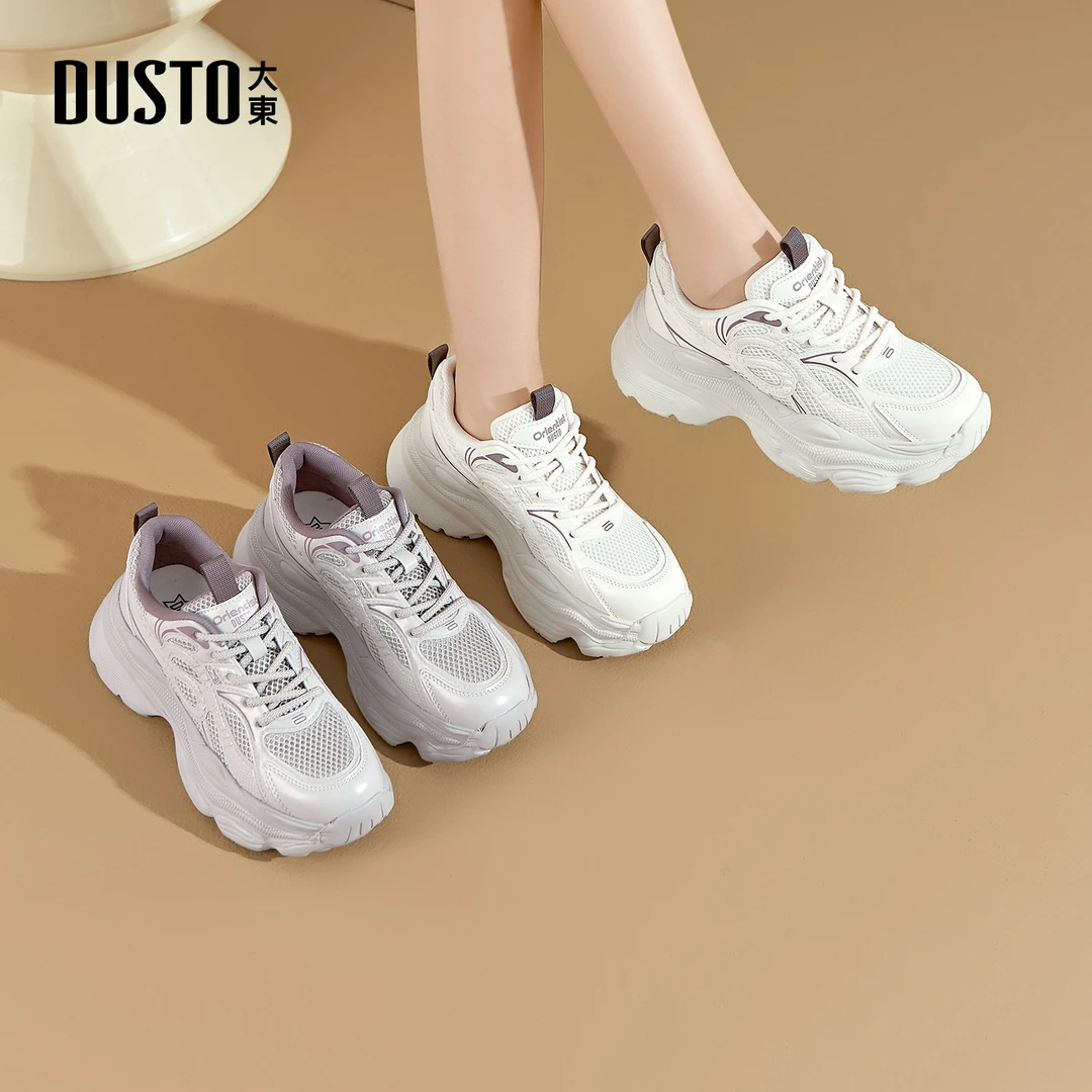 大东网面老爹鞋2025秋季新款爆款运动休闲鞋潮流厚底增高女鞋1348