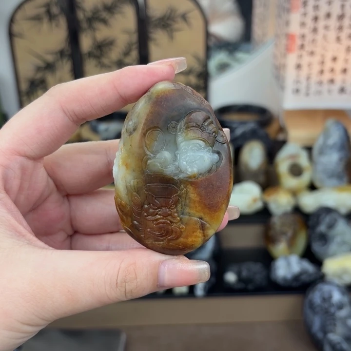 寻***欢和田玉未镶嵌挂件