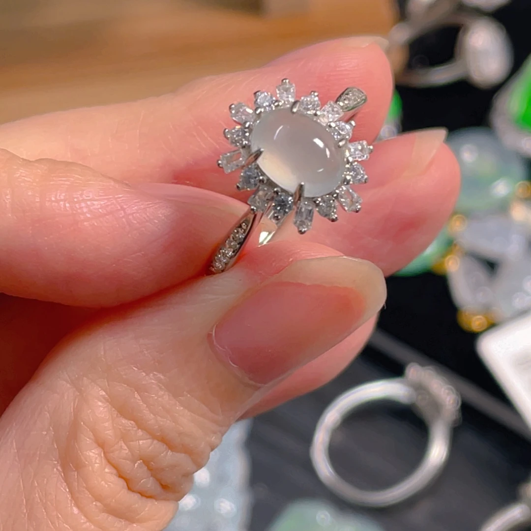 银S925镶嵌戒指翡翠