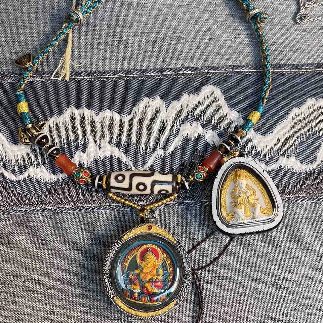 泥塑橘***~擦擦两尊+绑绳