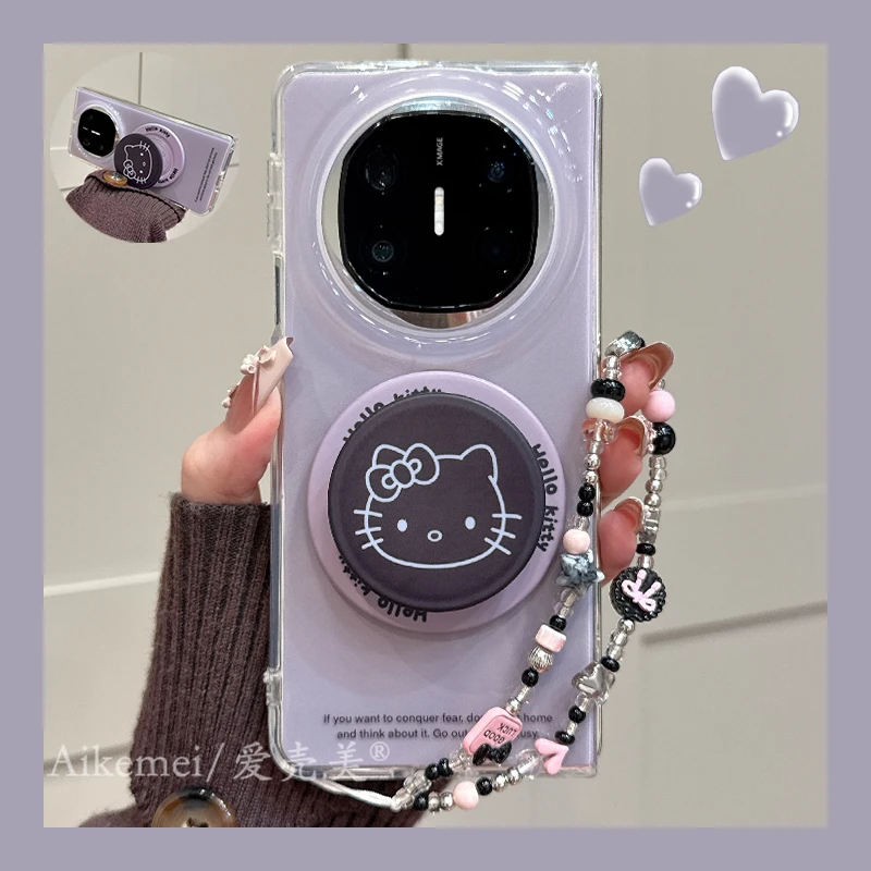 适用华为mateX6折叠屏手机壳MateX5典藏版kt猫头像matex3磁吸支架