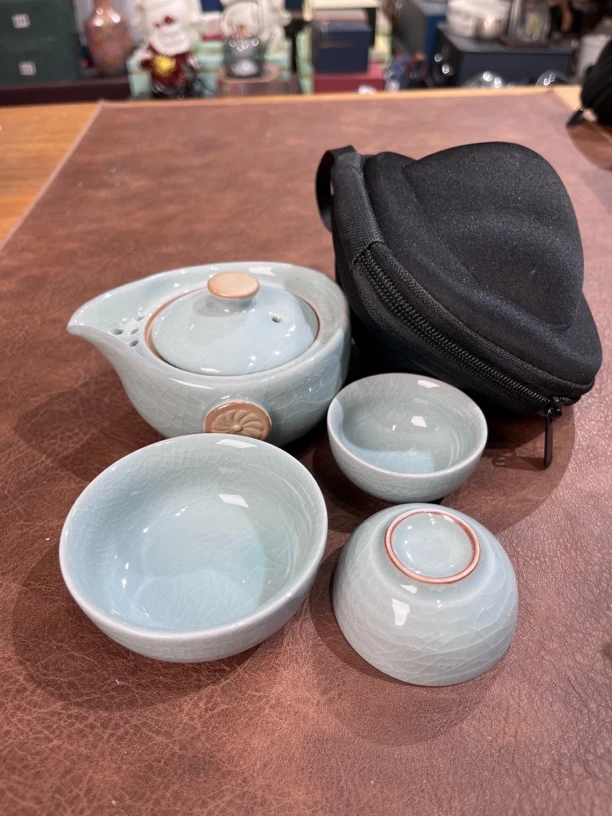 480天青冰裂纹一壶三杯旅行茶具