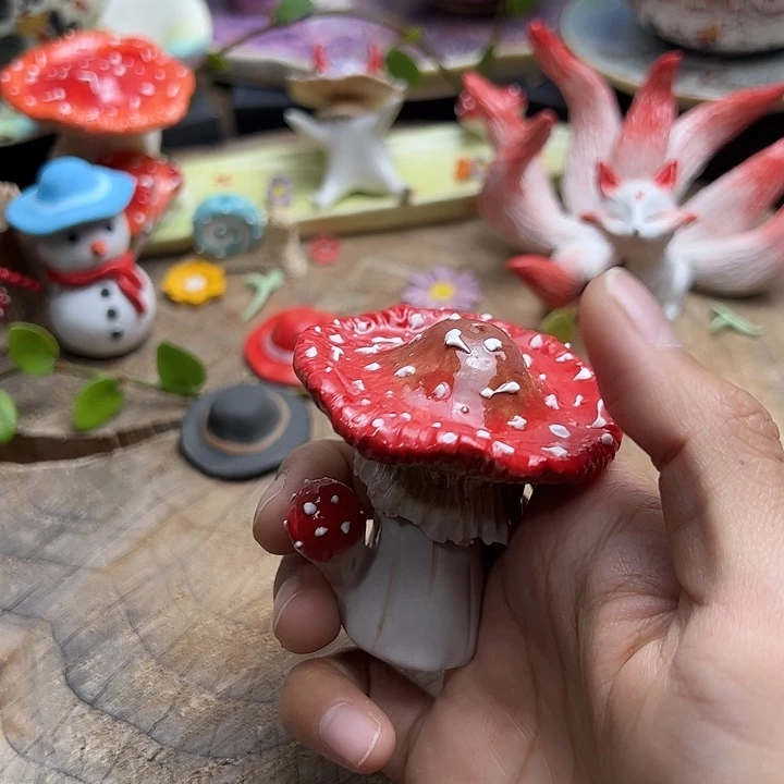 陶瓷手工蘑菇香插