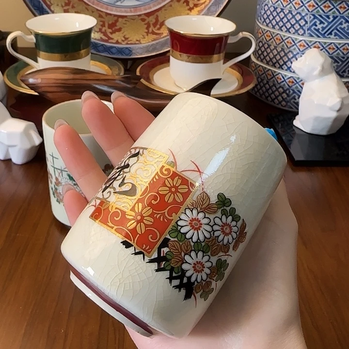 瓷CAA6123九谷冰裂纹茶杯中号