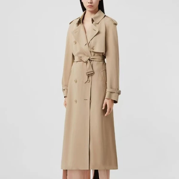 妃鱼/博柏利/真丝/风衣/95新/M7/11