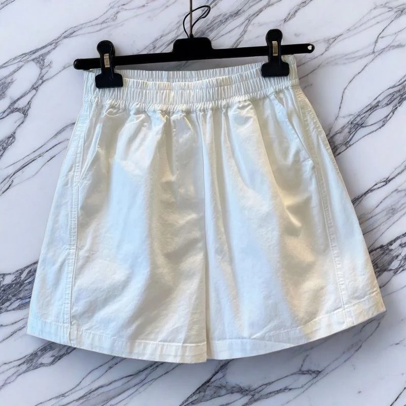 夏季显瘦短裤透气高腰直筒裤短裤宽松大码外穿百搭松紧腰休闲裤子