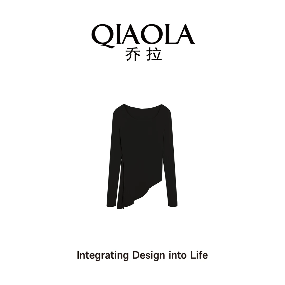 QIAOLA/乔拉【百搭打底】春夏季新款针织柔软透气显瘦修身上衣预售