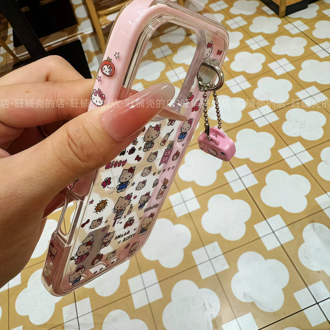 insKT图案带包包挂件适用iPhone16promax手机趣味华为P70女