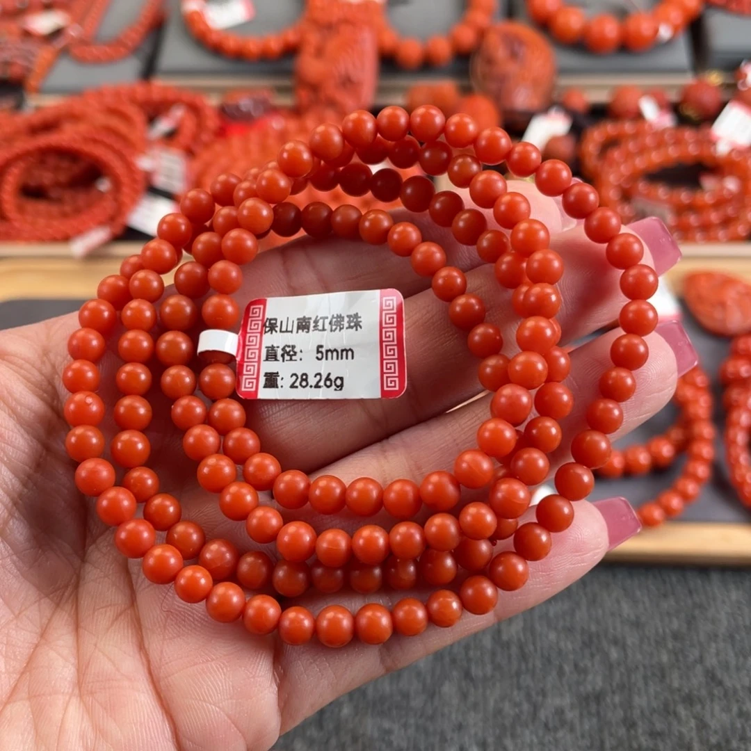 南红玛瑙未镶嵌手链保山南红多圈
