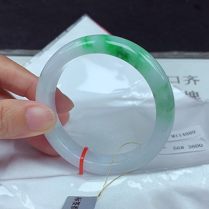 翡翠未镶嵌手镯56圈4889