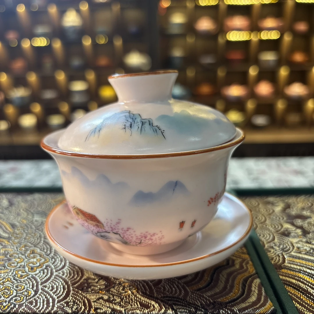 【F260】家用高颜值中式三才盖碗