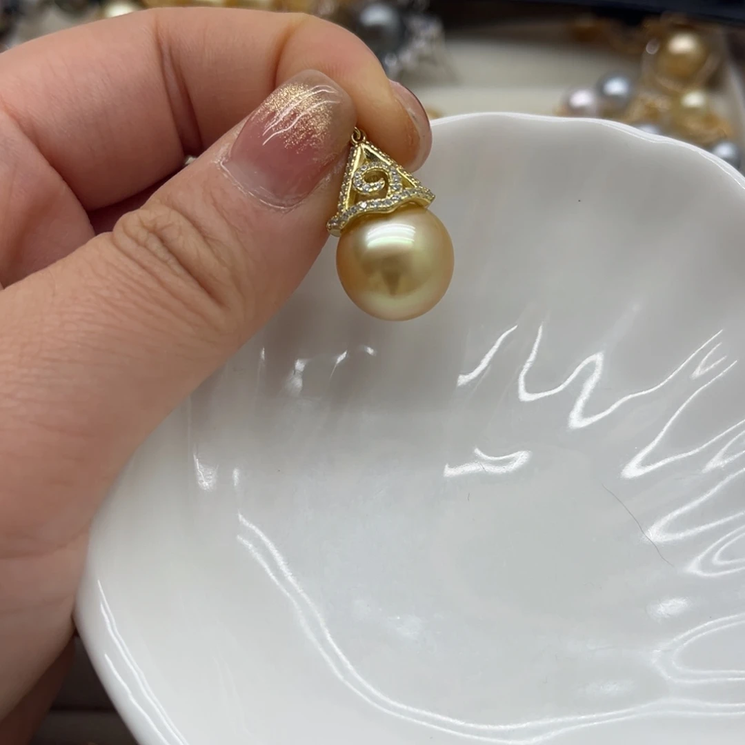 海水珍珠吊坠(不含链)银S925镶嵌