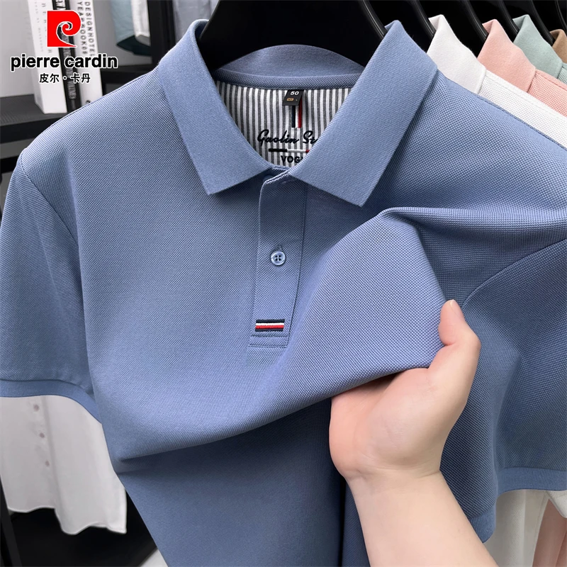 【100%棉】皮尔卡丹纯棉POLO衫男士短袖翻领T恤薄款中年爸爸上衣