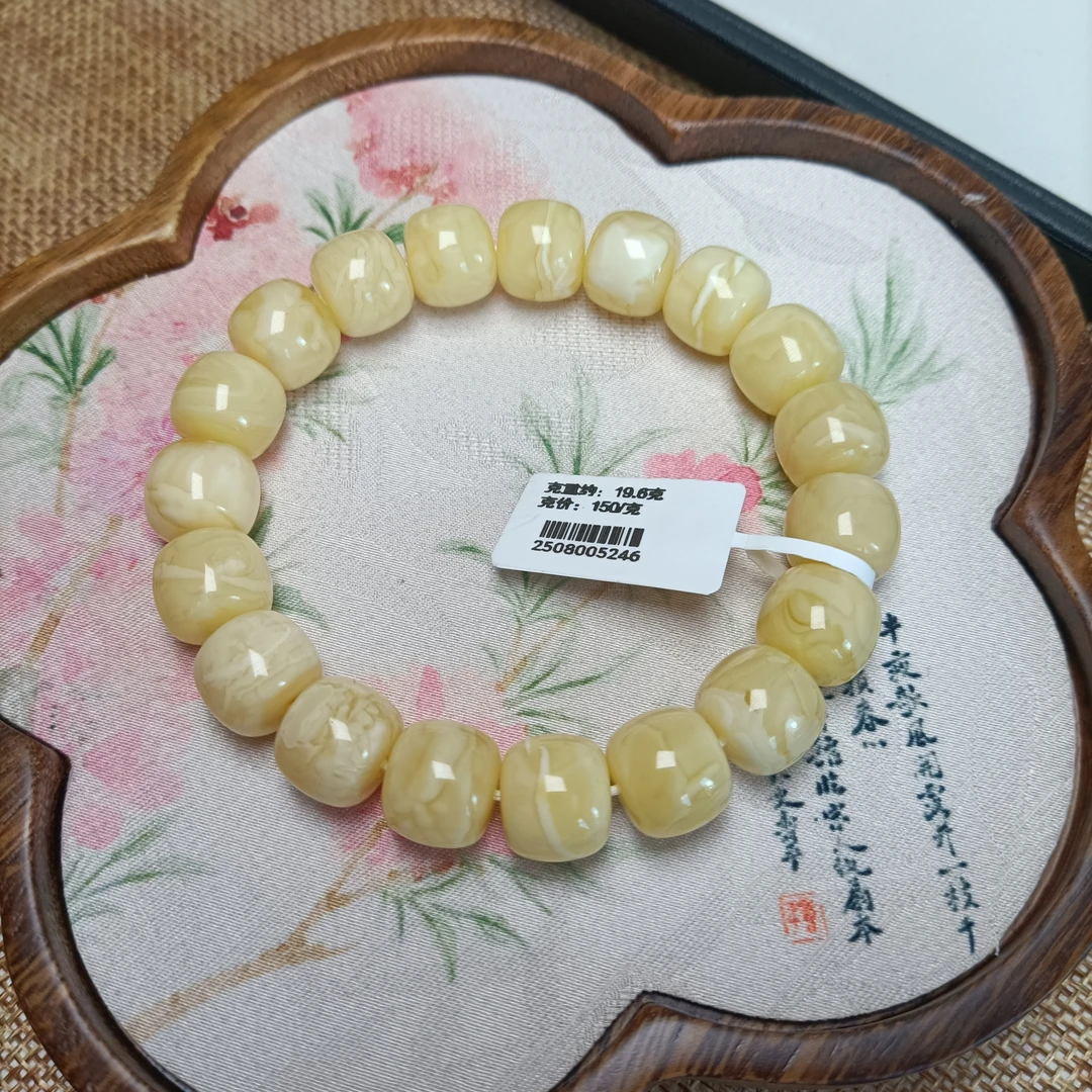 12天然浓蜡蜜蜡手串~俄料~精品妖花~看得见的品质~原矿~5246