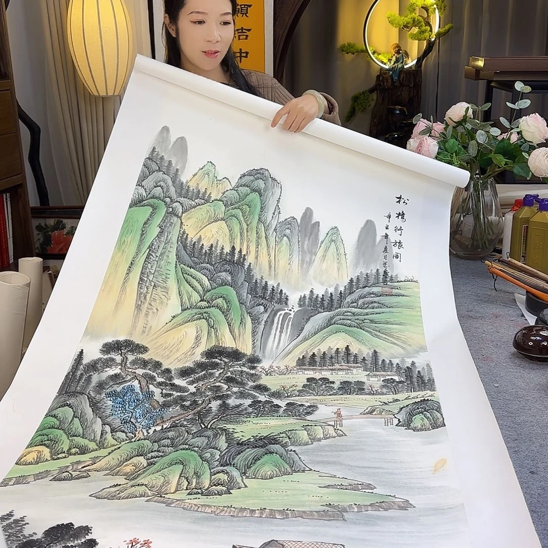 国画石万泉老师山水画