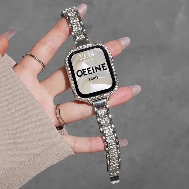 适用华为watchfit3手表带新款fit4智能运动手环满钻施华洛女腕带