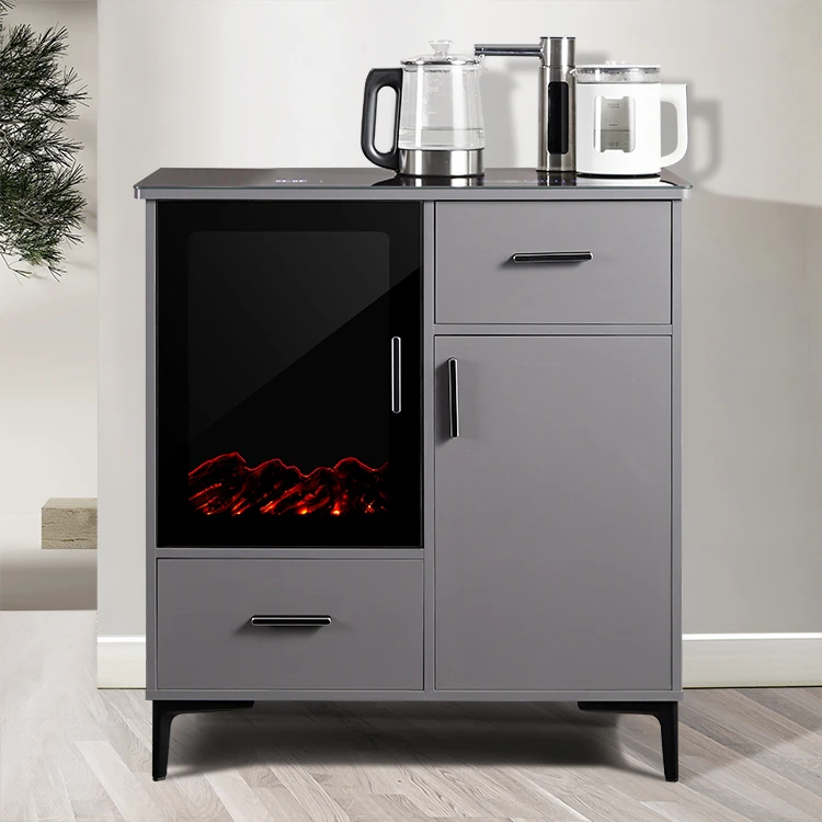 智能实木茶吧机餐边柜智能冷热温家用饮水机新款带遥控器下置水桶