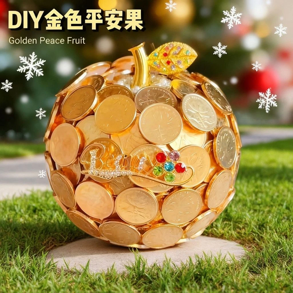 苹果DIY材料包见面圣诞礼物走心硬币送朋友女朋友平安夜装饰的