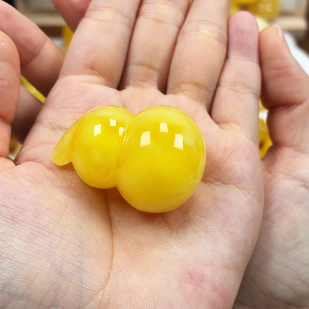 蜜蜡未镶嵌颈饰焦皮浓蜡妖花葫芦