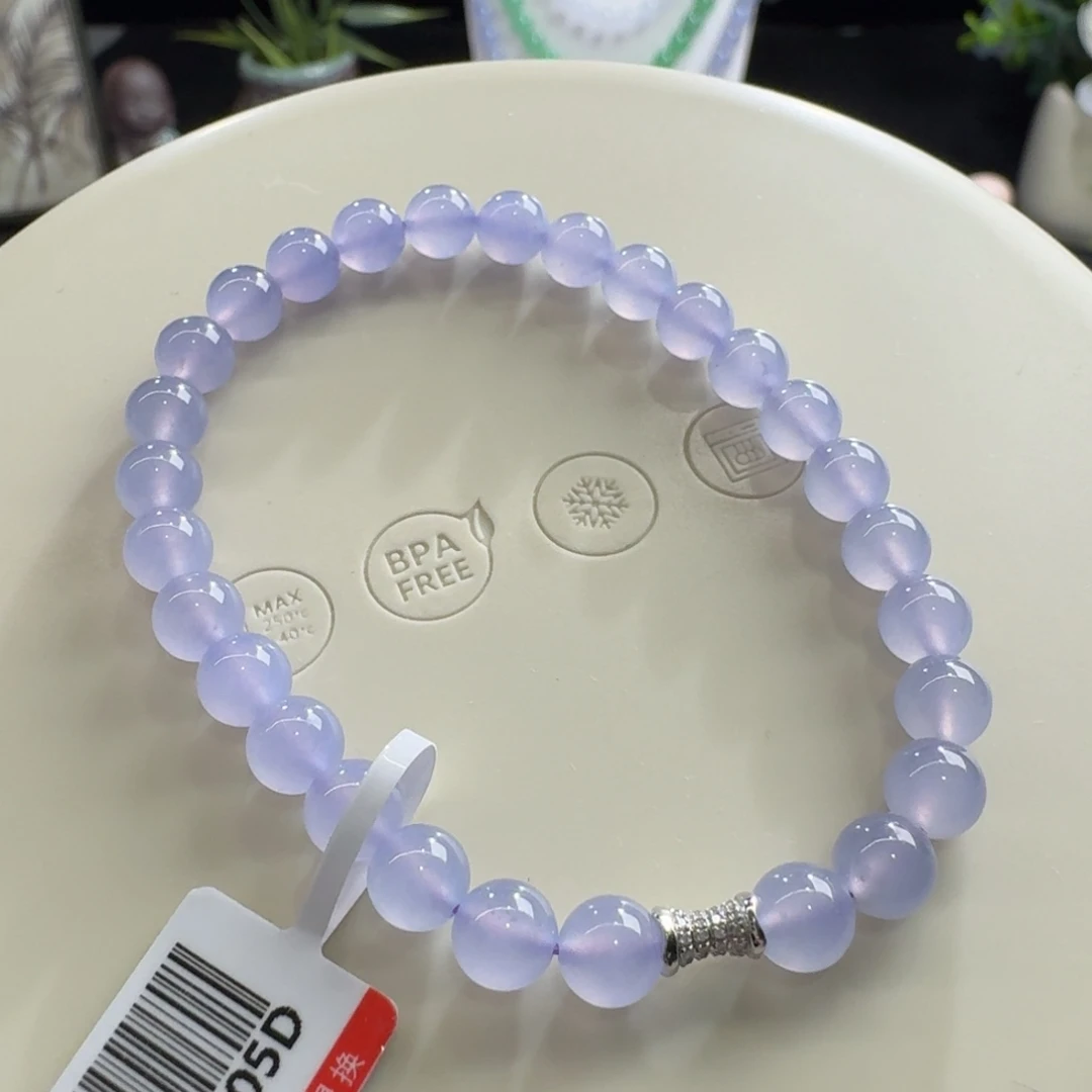 未镶嵌手链翡翠高冰红春紫单圈6mm