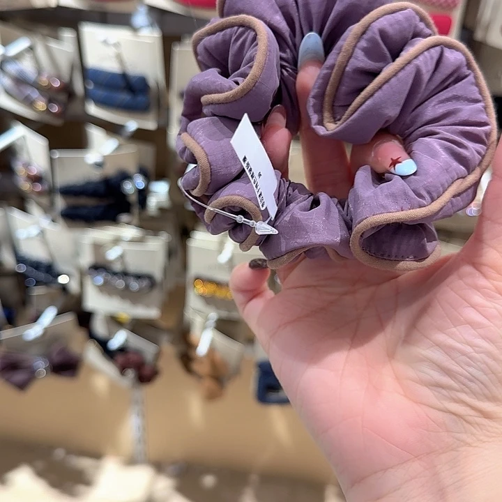 紫色咖边小发圈20
