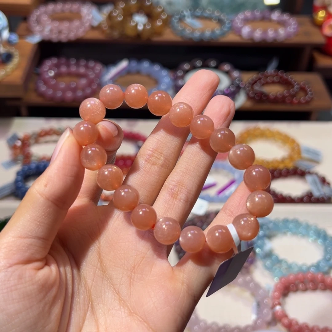 水晶未镶嵌手串9m福利满金沙橙月光