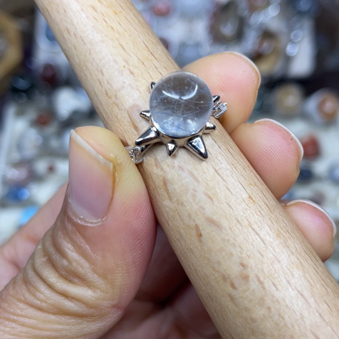 【闪购商品】银S925镶嵌珠宝半成品水晶戒指