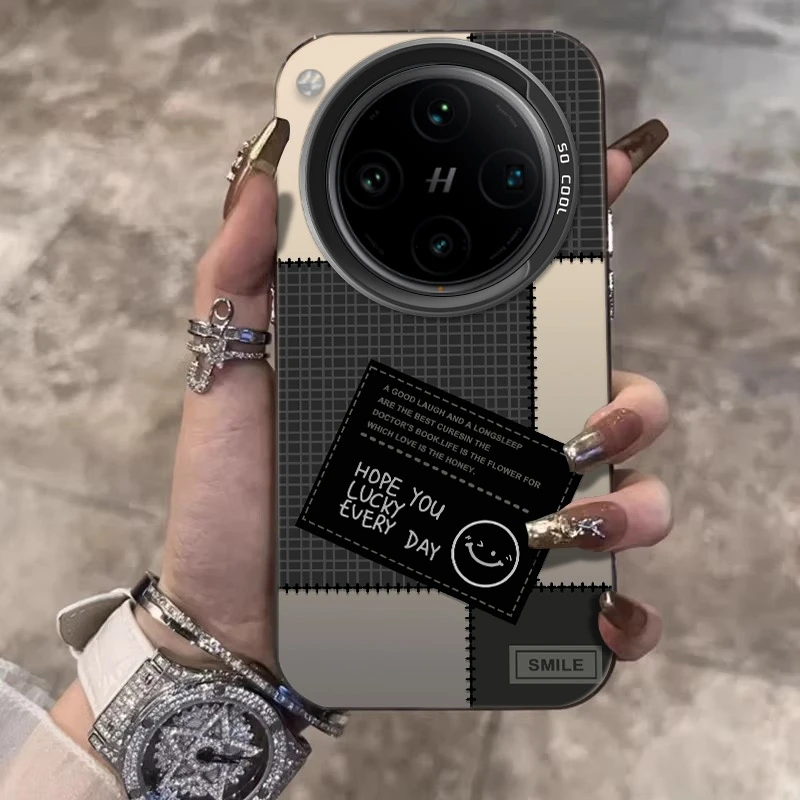 格纹补丁适用OPPOFindX8Pro手机壳新款X8s+创意X8ultra磨砂保护套