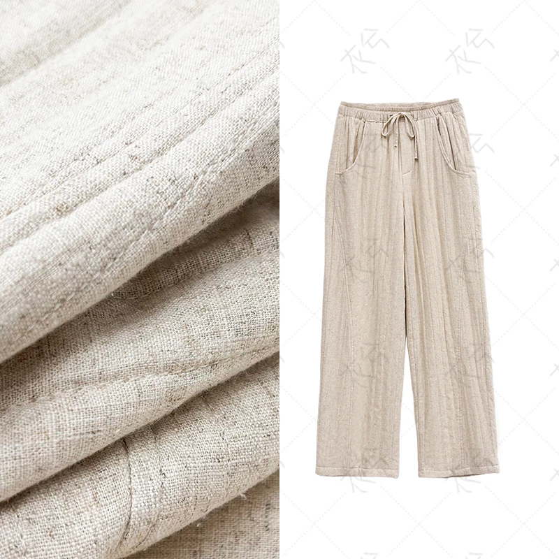 (衣兮夹棉绗缝亚麻天丝裤)K5599秋冬高端时尚文艺加厚保暖休闲裤W