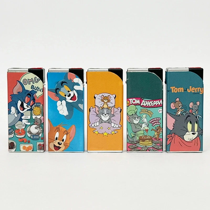 【工厂特惠】可爱卡通杰瑞汤姆防风直冲打火机创意防爆蓝焰充气个性