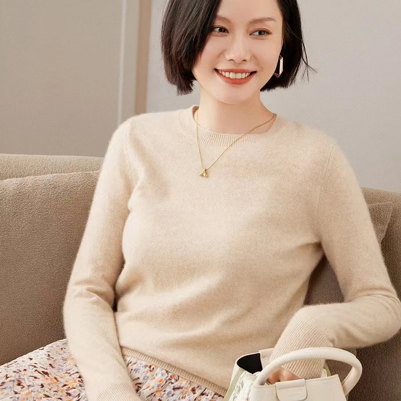 纯色七针羊绒衫宽松百搭春季宝藏款