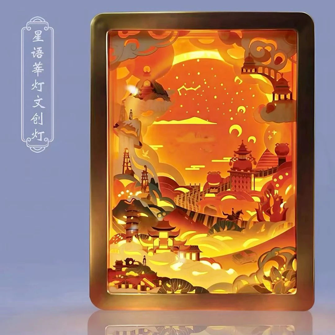 纸雕灯 结合自贡盐文化和彩灯元素 制作成纸雕灯 摆件装饰 小夜灯