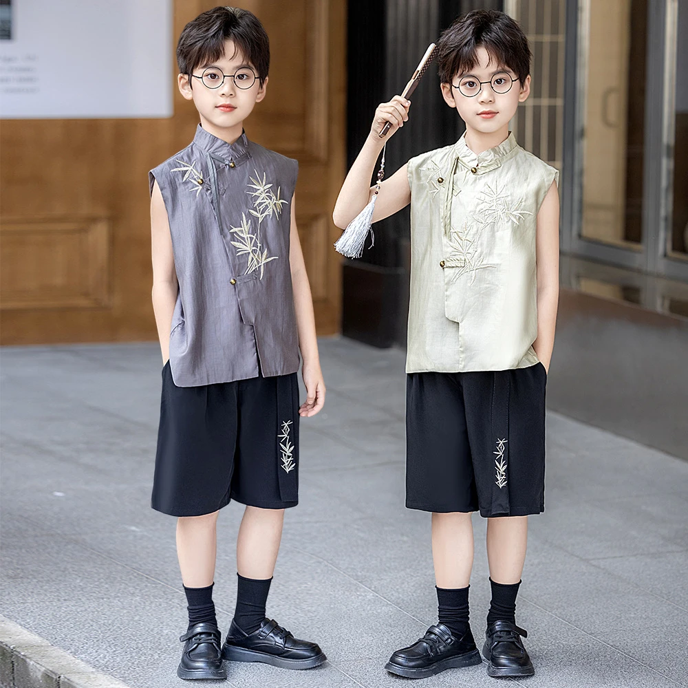男童汉服套装2025新款中式国风儿童唐装表演服夏款古装男孩夏季潮